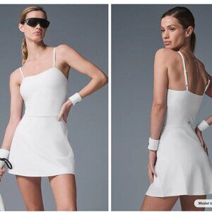 ALO YOGA - Alosoft Courtside Tennis Dress - WHITE - XXS